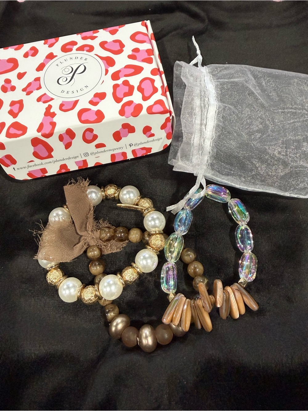 Plunder Design Iridescent & Brown Mixed Bracelet Set
